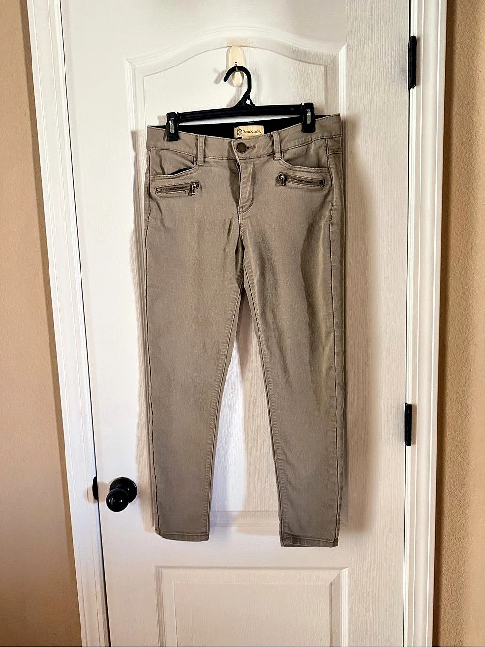 Democracy Ab-Solution Zip Pocket Skinny Pants Jeans Gray Size 6